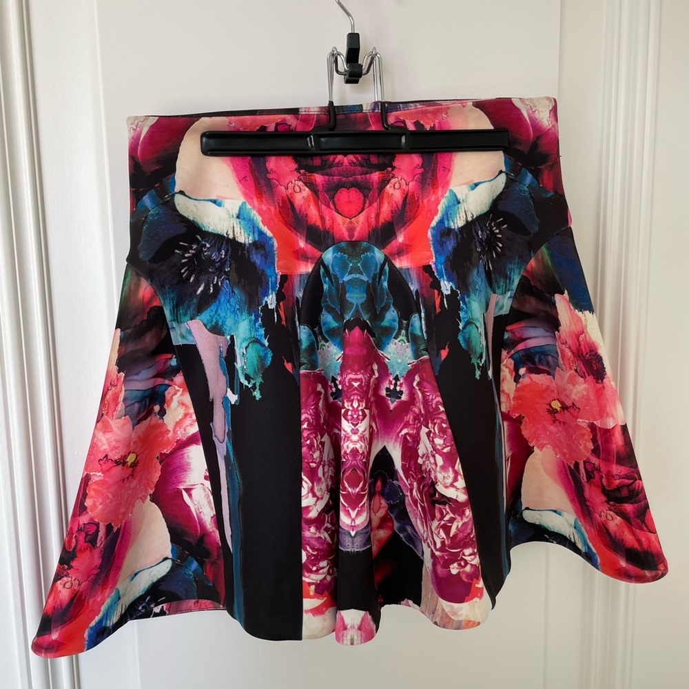 Nicholas Neoprene Colorful Skirt Size 4 - image 1